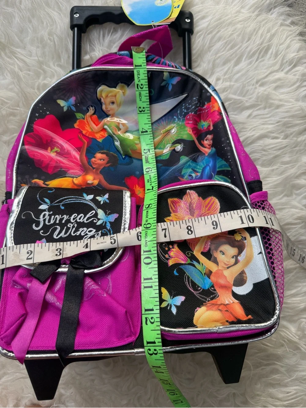 Pink Fairy Trolley Backpack for Kids - Magical Wings Design Y2K.